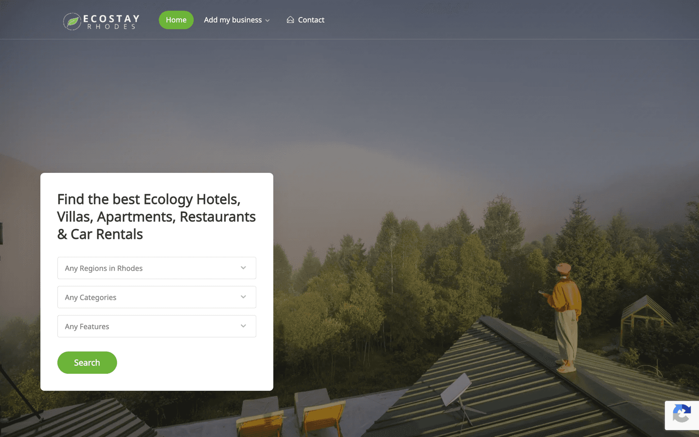 EcoStay Rhodes - Website Preview