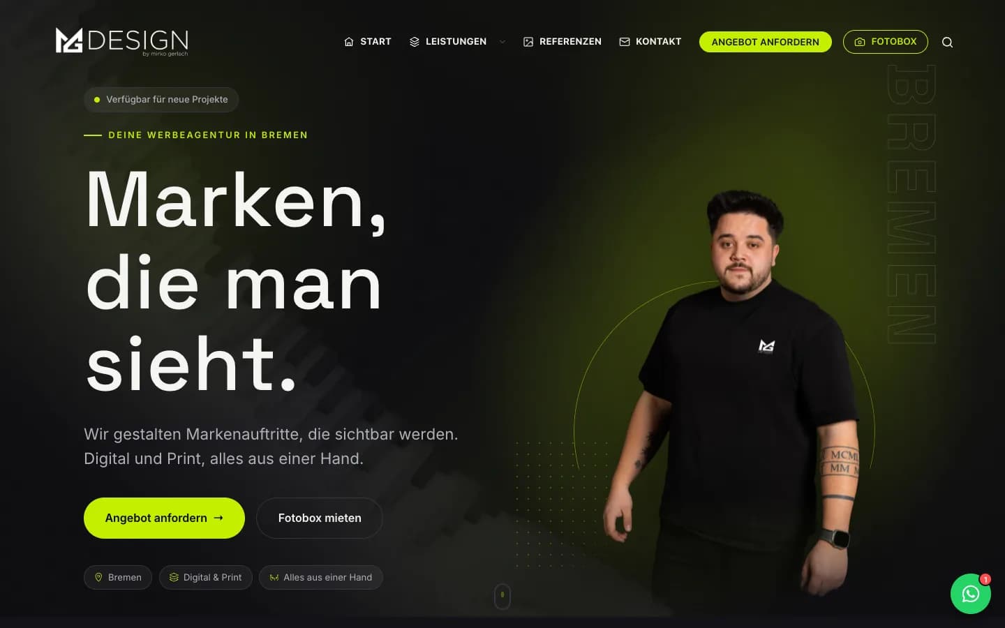 MG Design Agentur: προβολή του έργου σε υπολογιστή