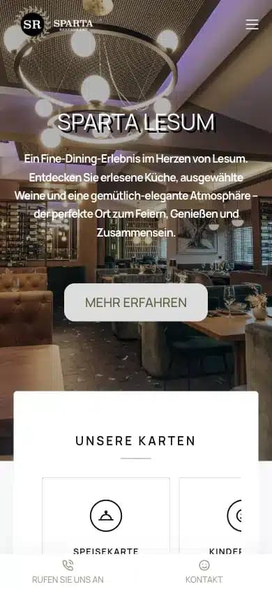 Restaurant Sparta Lesum: προβολή του έργου σε κινητό