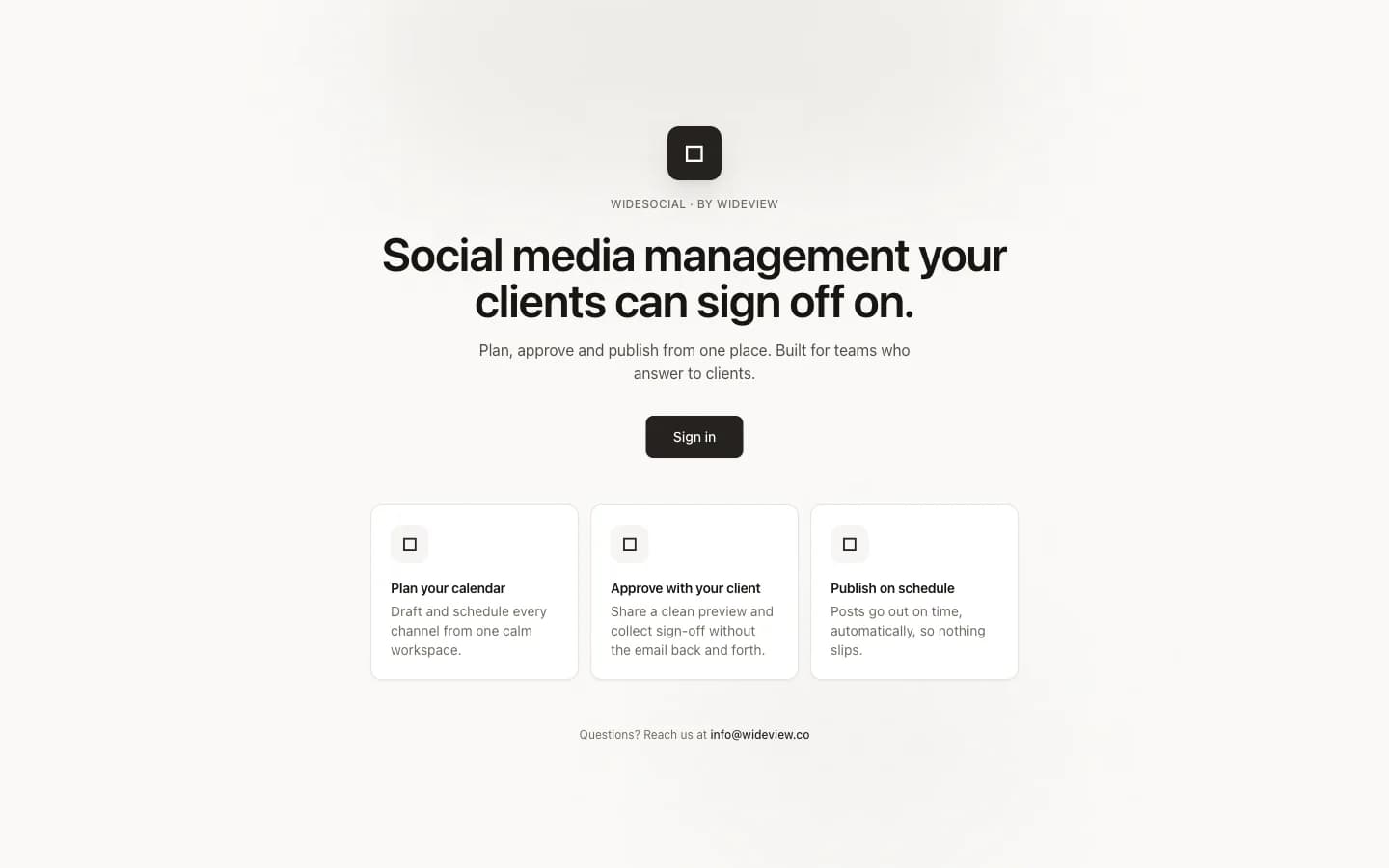 WideSocial: η δημόσια παρουσίαση του WideSocial σε υπολογιστή.